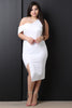 Asymmetrical One Shoulder Thick Knit Midi Dress