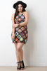 Multi Color Floral Crochet Halter Mini Dress