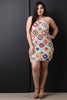 Multi Color Floral Crochet Halter Mini Dress