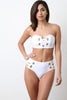Eyelet Bandage Two Piece High Waisted Bikini Set