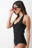 Sweetheart Ruched Halter One Piece Swimsuit