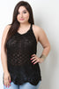 Loose Crochet Knit Sleeveless Racerback Top