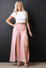 Corset Slit Wide Leg Palazzo Pants