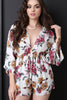 Deep V-Neck Floral Romper