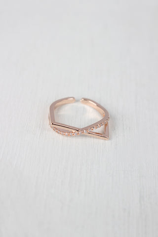 Rhinestone Accent Bar Ring