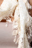 Floral Lace Dangling Trim Taper Scarf