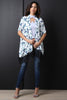 Floral Print Lace-Hem Open Front Kimono