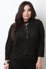 Suede Mock Neck Lace-Up Crop Top