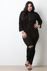 Suede Mock Neck Lace-Up Crop Top