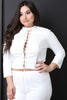 Suede Mock Neck Lace-Up Crop Top
