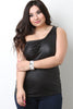 Asymmetrical One Shoulder Vegan Leather Top