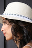 Stitched Straw Embroidered Fringe Panama Hat