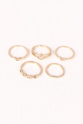 Crescent Arrow Multi Ring Set