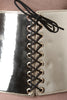 Mirror Metallic Corset Lace Up Belt