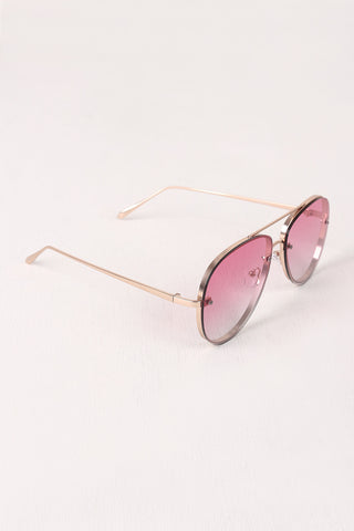 Gradient Double Bridge Aviator Sunglasses