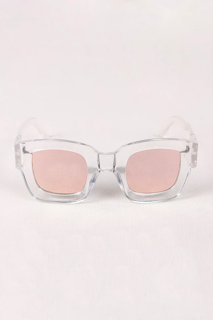 Mirrored Lens Wayfarer Sunglasses
