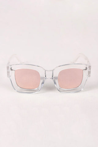 Mirrored Lens Wayfarer Sunglasses