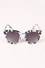 Marble Accent Plastic Frame Cat Eye Sunglasses