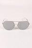 Semi-Rimless Double Bridge Laser Cut Round Sunglasses