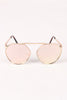 Geometric-Shape Mirrored Lens Sunglasses