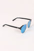 Round Mirrored Lens Cat Eye Clubmaster Sunglasses