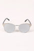 Round Mirrored Lens Cat Eye Clubmaster Sunglasses