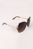 Plastic Frame Gradient Tint Oval Sunglasses