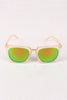 Geometric-Shape Plastic Frame Mirrored Sunglasses