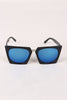 Geometric-Shape Plastic Frame Mirrored Sunglasses