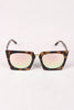 Geometric-Shape Plastic Frame Mirrored Sunglasses