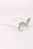 Sculpted Gradient Cat Eye Round Sunglasses