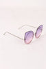 Sculpted Gradient Cat Eye Round Sunglasses