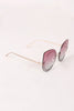 Sculpted Gradient Cat Eye Round Sunglasses
