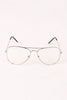 Clear Lens Wire Frame Aviator Glasses