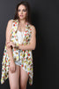 Melon Sleeveless Drape Vest