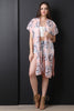 Lace Back Floral Chiffon Short Sleeve Kimono Top
