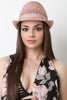 Ribbon Trim Curved Straw Fedora