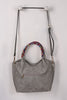 Vegan Leather Colorful Woven Handles Bag
