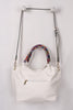 Vegan Leather Colorful Woven Handles Bag