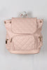 Vegan Leather Quilted Pullstring Backpack