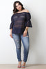 Crochet Bardot Bell Sleeves Top
