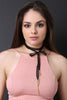 Leaf Tassel Chiffon Wrap Choker