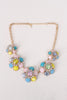 Five Jewel Floral Necklace