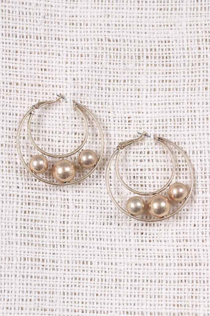 Double Hoop Pearl Earrings