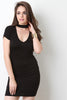 Jersey Knit Choker Neck Bodycon Mini Dress
