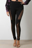 Fishnet Inset High Waist Leggings