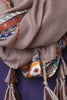 Mixed Print Dangling Tassel Scarf
