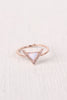 Rhinestone Accent Triangle Gemstone Ring