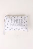 I Need Mascara Polka Dot Canvas Clutch