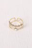 Open Ended Rhinestone Lightening Bolt Ring